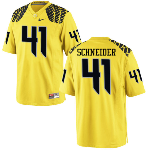 Men #41 Aidan Schneider Oregon Ducks College Football Jerseys-Yellow